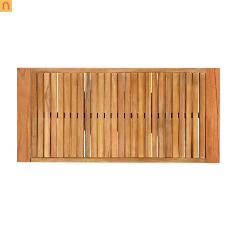 Outdoor Conversation Set Acacia Wood Teak Red Cushions 2-Piece