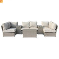 Outdoor Sectional Set Gray Wicker 9 Piece 4 Person No Assembly