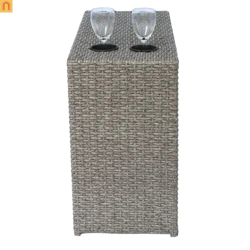 Outdoor Sectional Set Gray Wicker 9 Piece 4 Person No Assembly