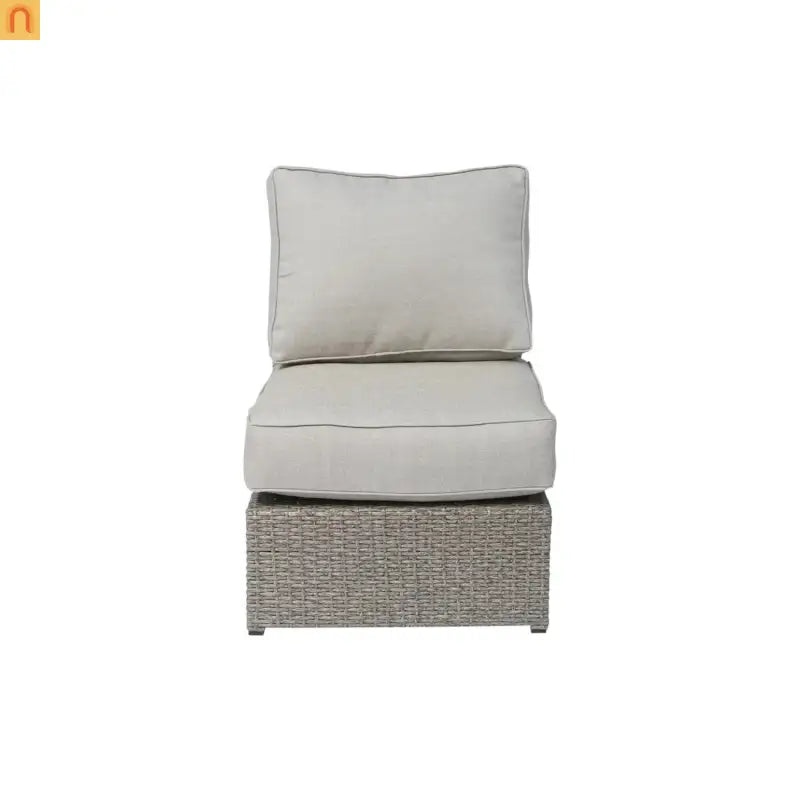 Outdoor Conversation Set Wicker Gray Mix 13-Piece Seats 7