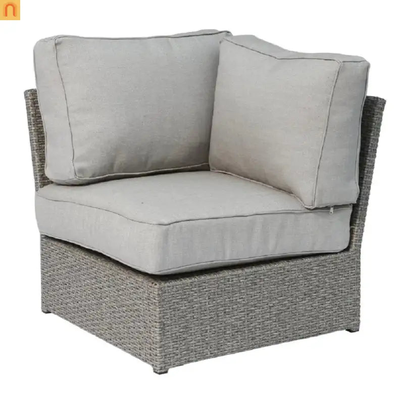 Outdoor Conversation Set Wicker Gray Mix 13-Piece Seats 7