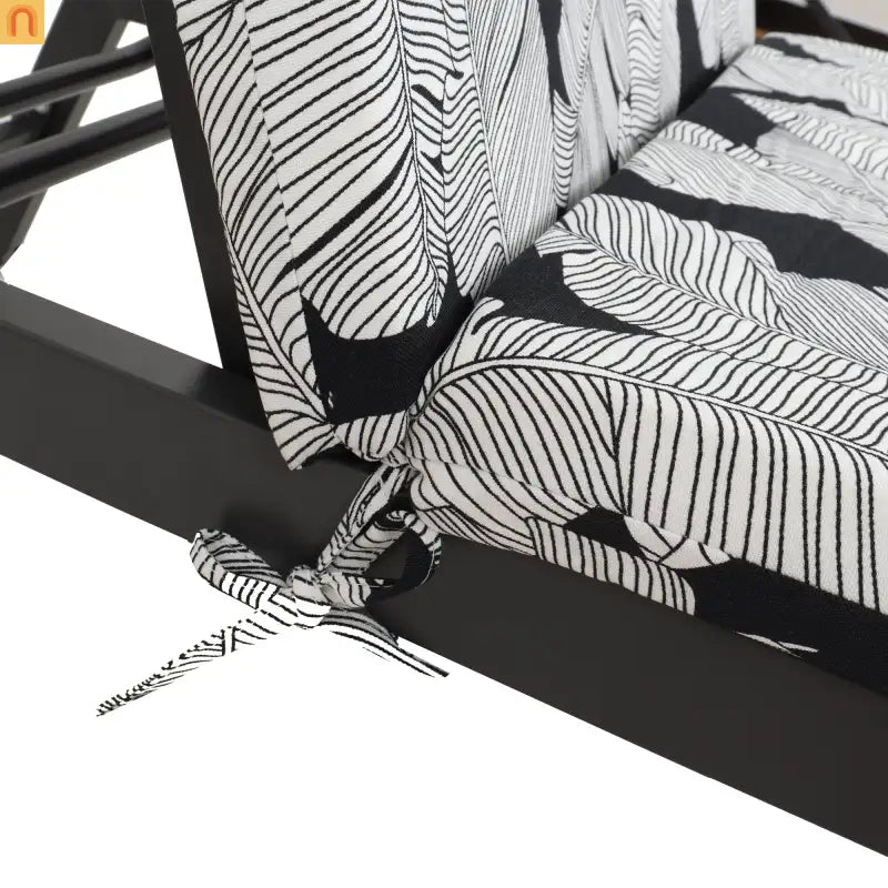 Outdoor Lounge Cushion Set Polyester Multicolor Leaf 75in Set of 2