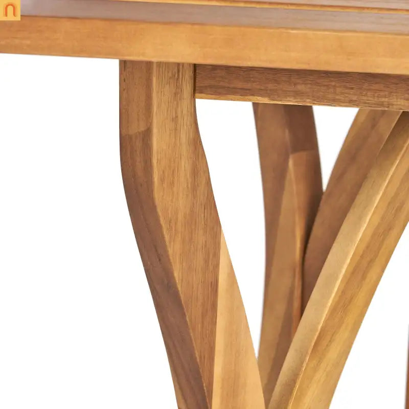 Outdoor Dining Set Acacia Wood Teak 7 Piece Seats 6