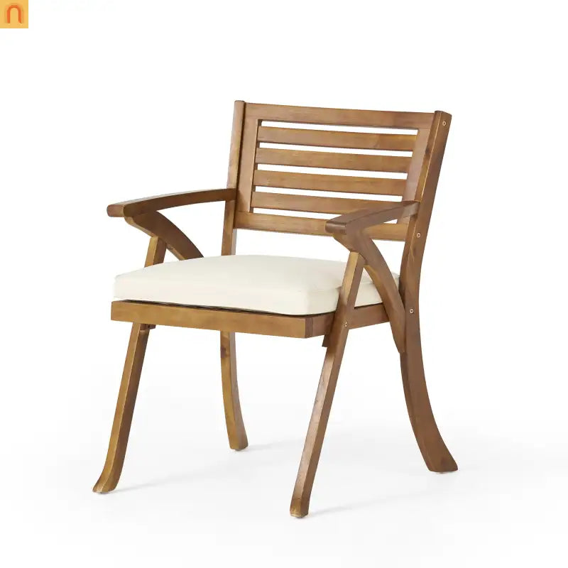 Outdoor Dining Set Acacia Wood Teak 7 Piece Seats 6