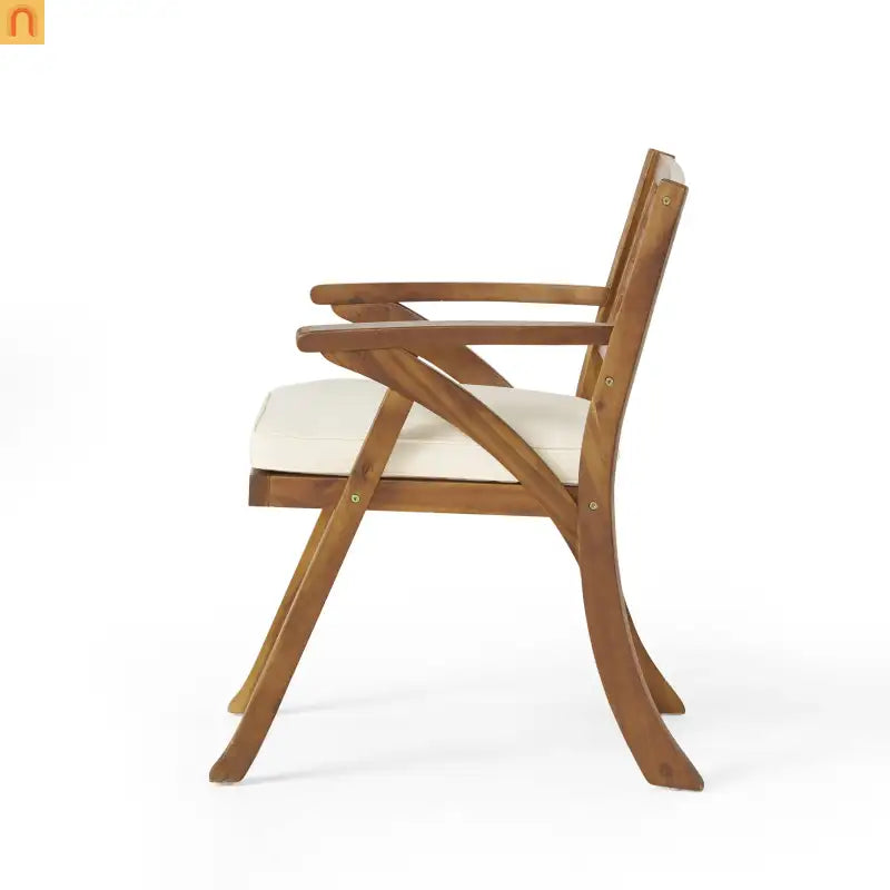 Outdoor Dining Set Acacia Wood Teak 7 Piece Seats 6