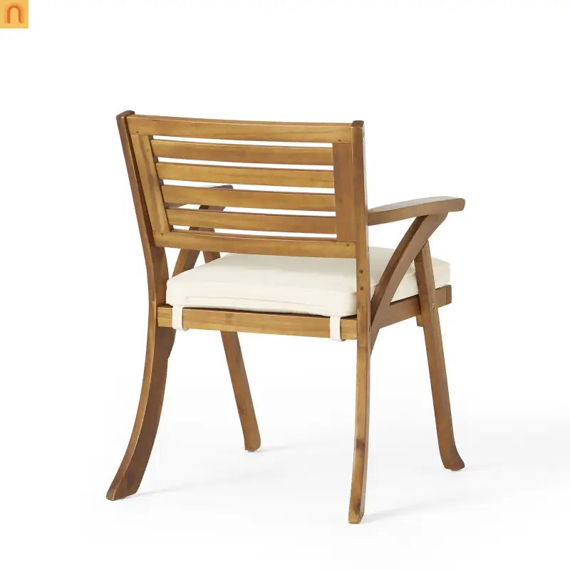 Outdoor Dining Set Acacia Wood Teak 7 Piece Seats 6