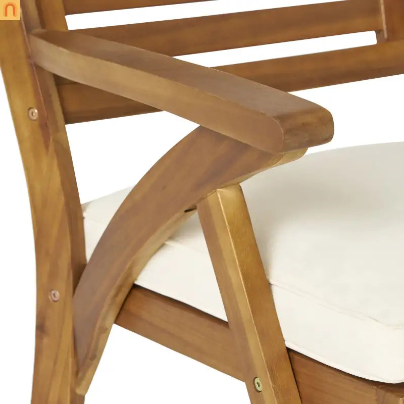 Outdoor Dining Set Acacia Wood Teak 7 Piece Seats 6