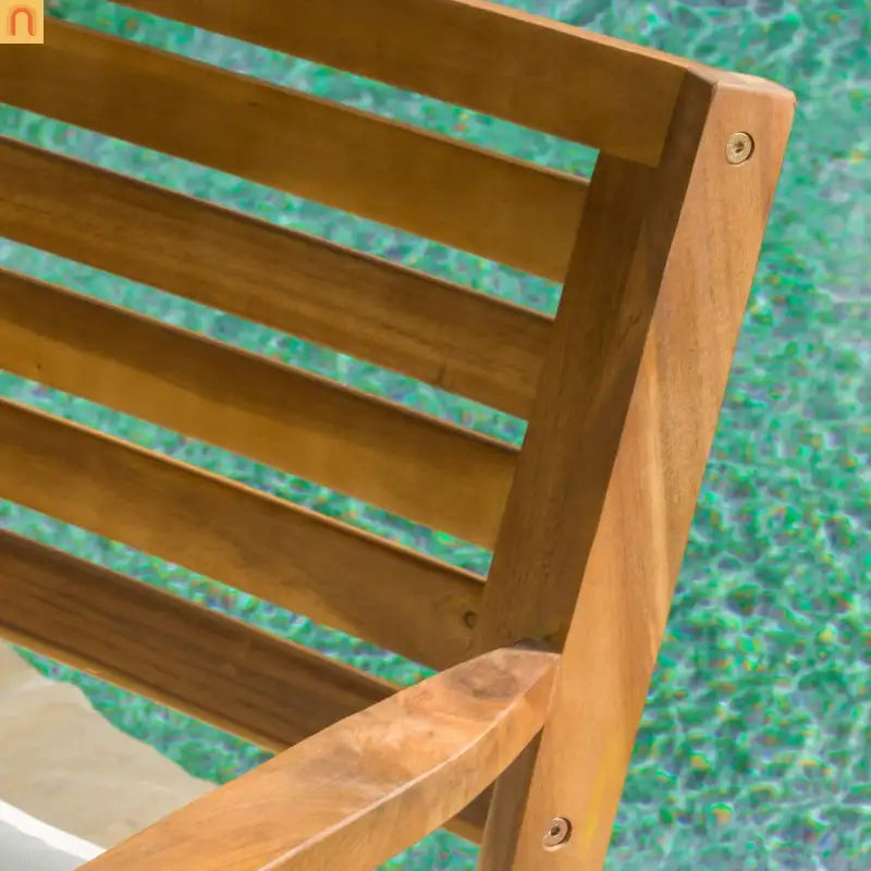 Outdoor Dining Set Acacia Wood Teak 7 Piece Seats 6