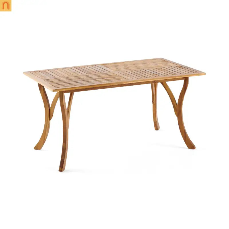 Outdoor Dining Set Acacia Wood Teak 7 Piece Seats 6