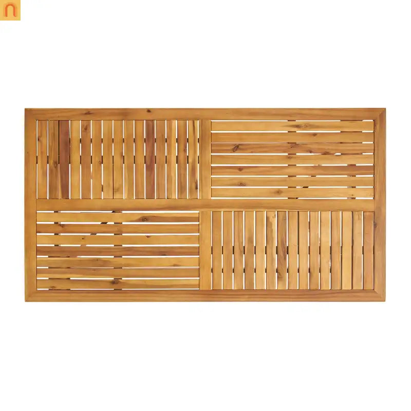 Outdoor Dining Set Acacia Wood Teak 7 Piece Seats 6