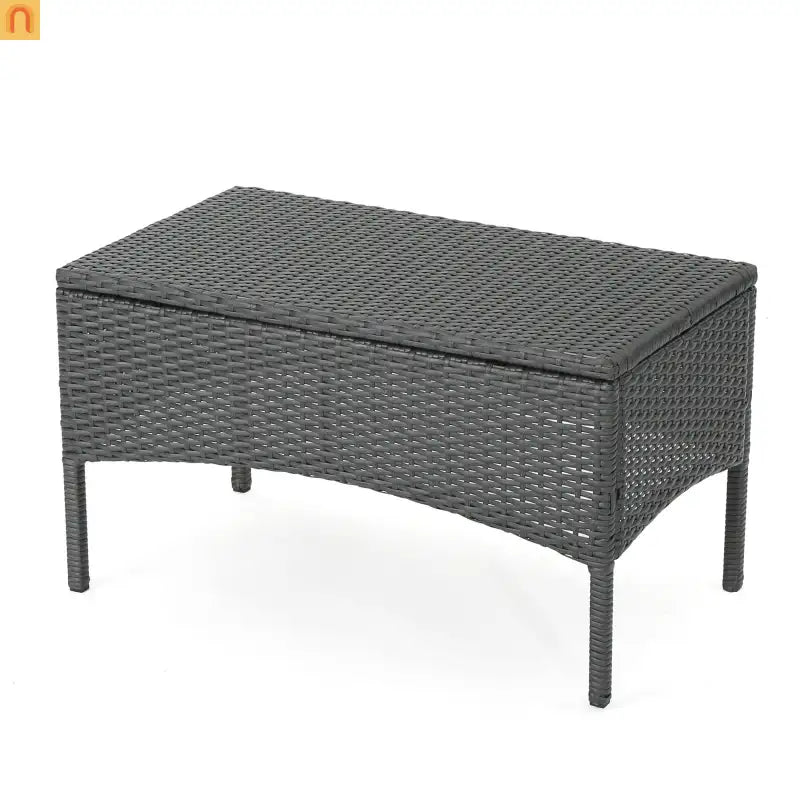 Outdoor Chat Set PE Rattan Gray 4-Piece Waterproof Cushions