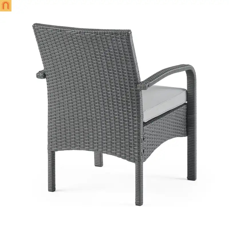 Outdoor Chat Set PE Rattan Gray 4-Piece Waterproof Cushions