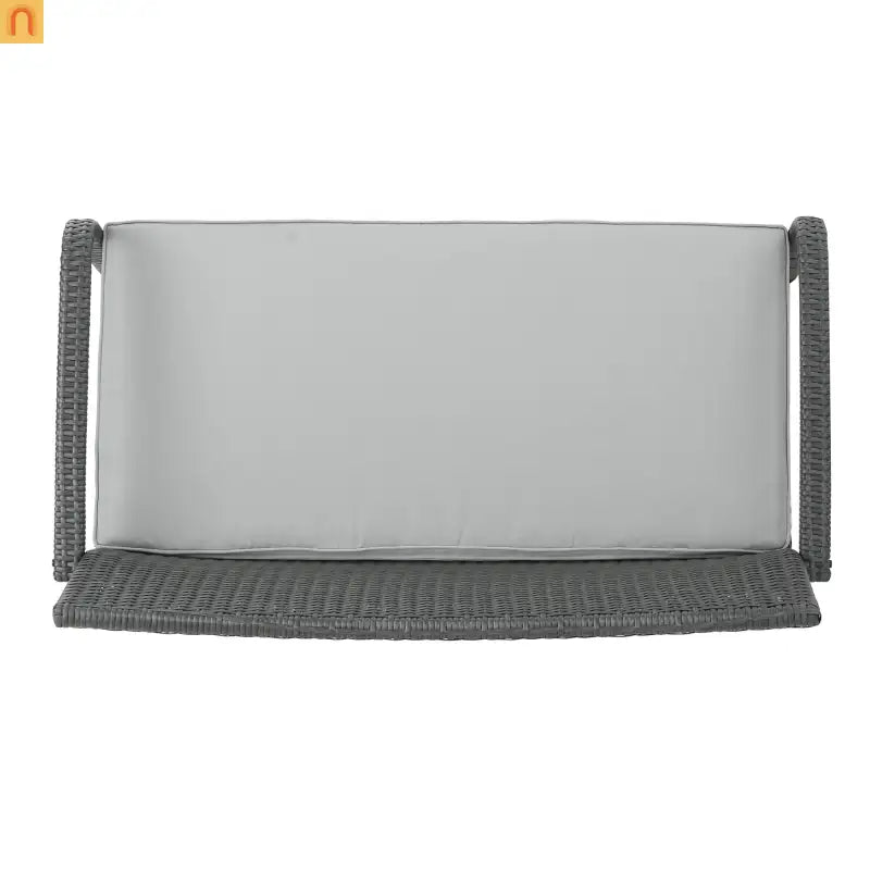 Outdoor Chat Set PE Rattan Gray 4-Piece Waterproof Cushions