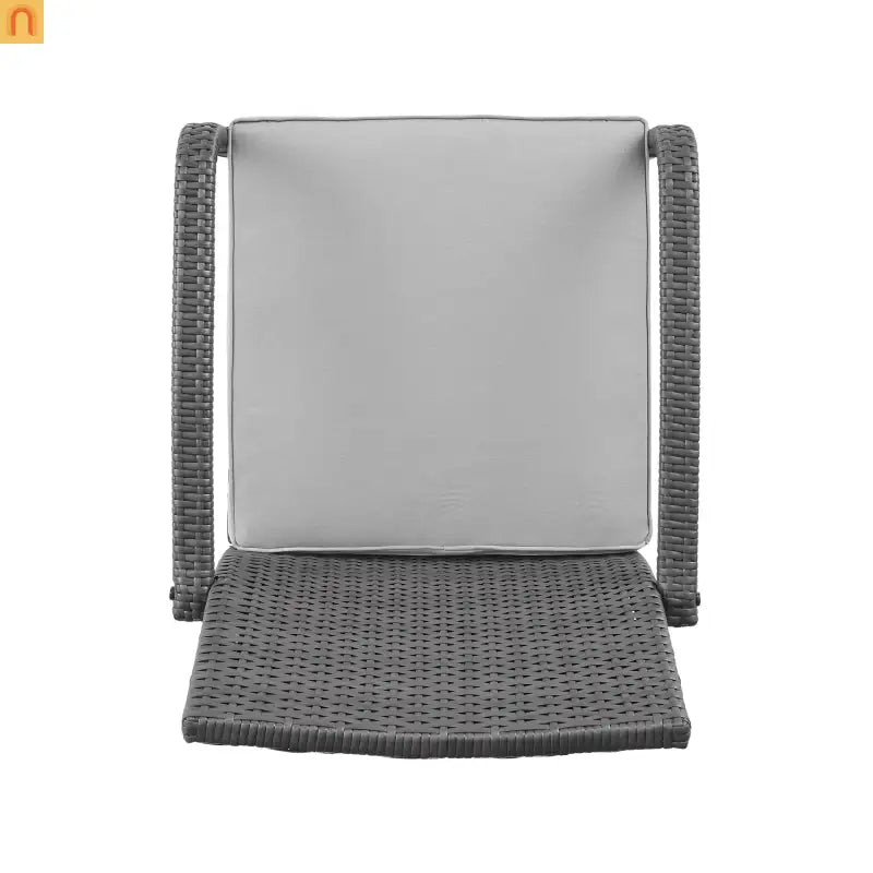 Outdoor Chat Set PE Rattan Gray 4-Piece Waterproof Cushions