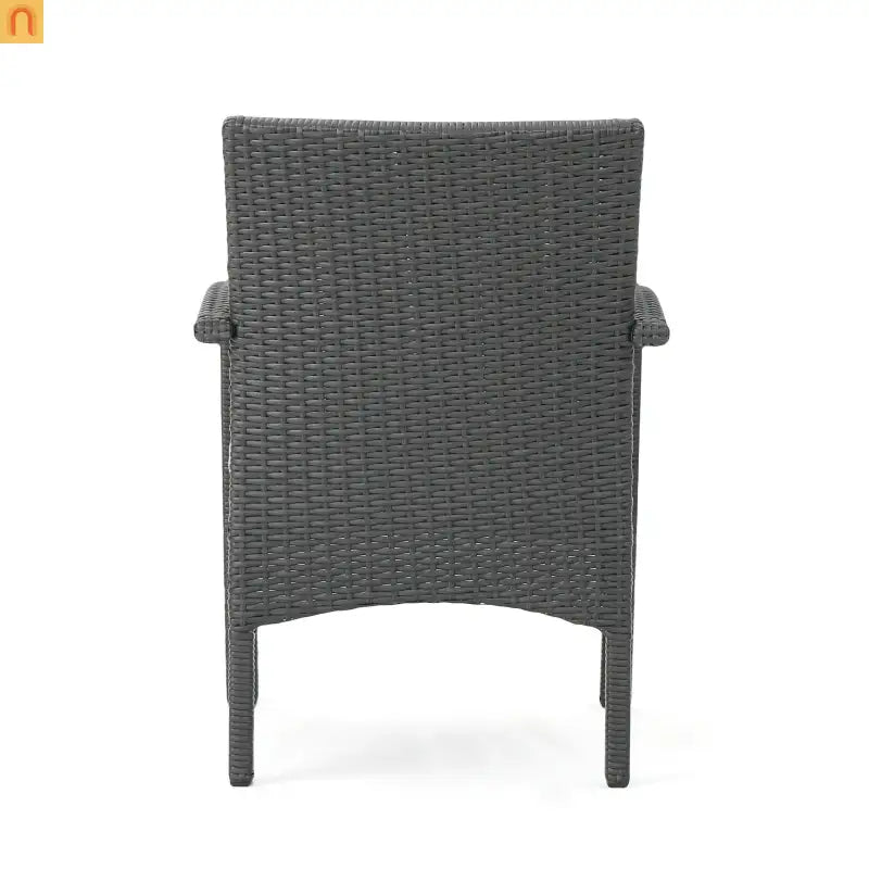 Outdoor Chat Set PE Rattan Gray 4-Piece Waterproof Cushions