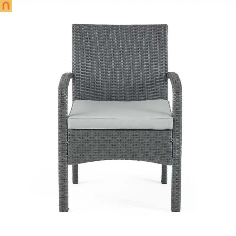 Outdoor Chat Set PE Rattan Gray 4-Piece Waterproof Cushions