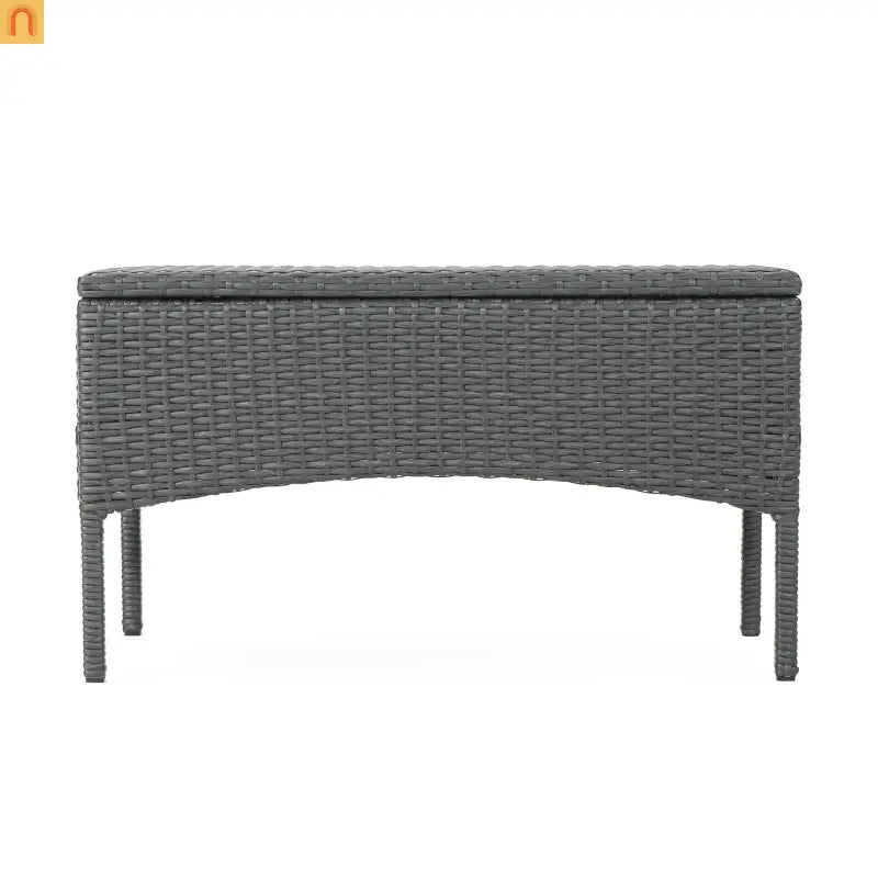 Outdoor Chat Set PE Rattan Gray 4-Piece Waterproof Cushions