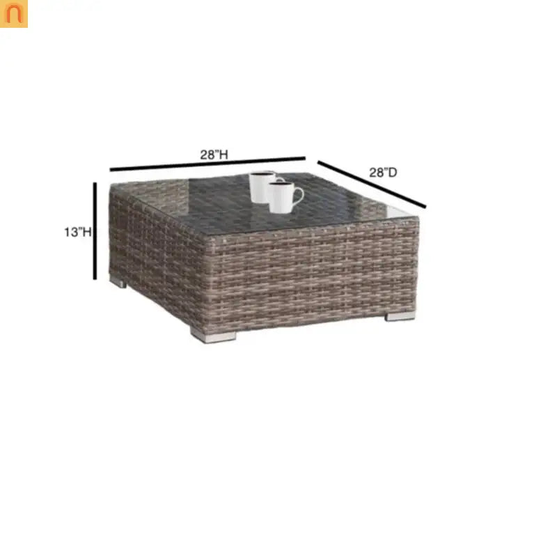 Outdoor Conversation Set Rattan Wicker Sunbrella 10 Piece L-Shape