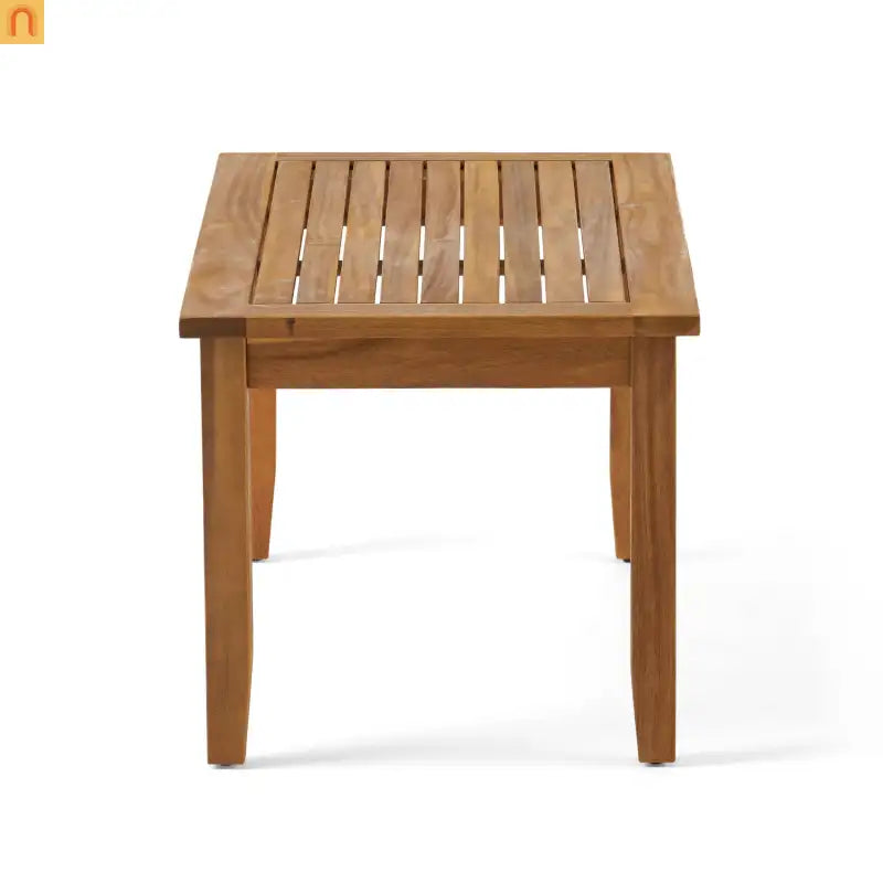 Outdoor Loveseat Set Acacia Wood Teak Cushions with Table 51in