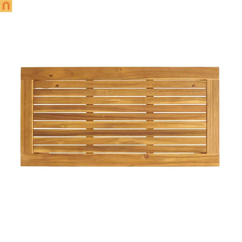Outdoor Loveseat Set Acacia Wood Teak Cushions with Table 51in