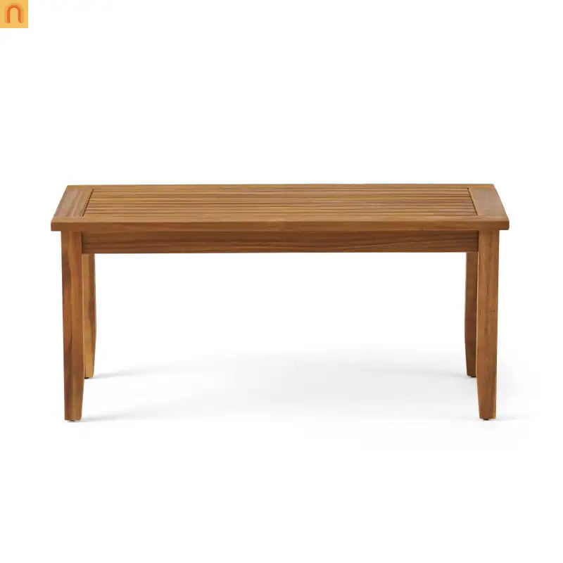 Outdoor Loveseat Set Acacia Wood Teak Cushions with Table 51in