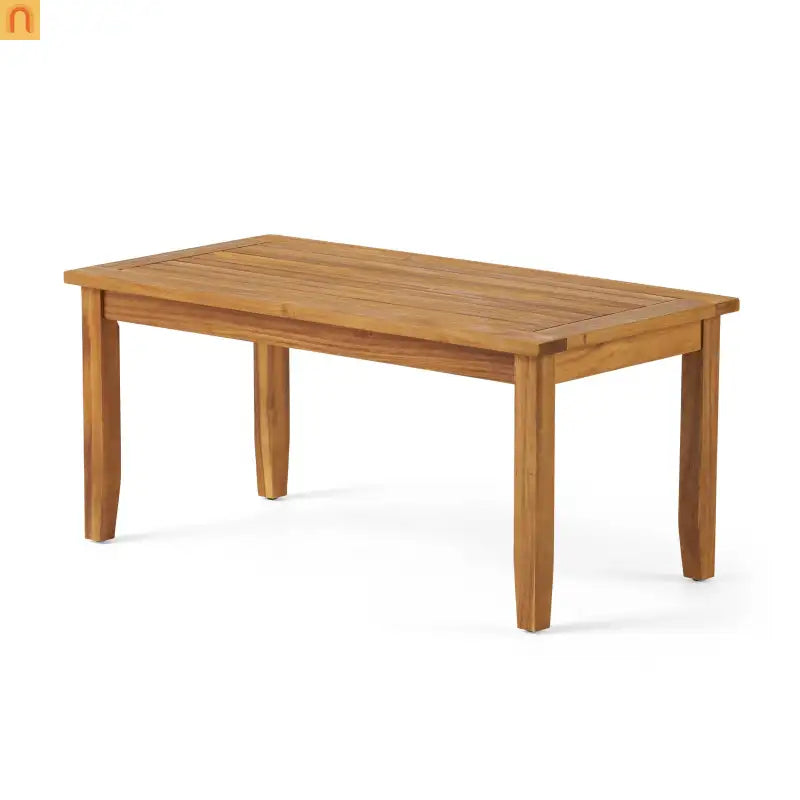 Outdoor Loveseat Set Acacia Wood Teak Cushions with Table 51in