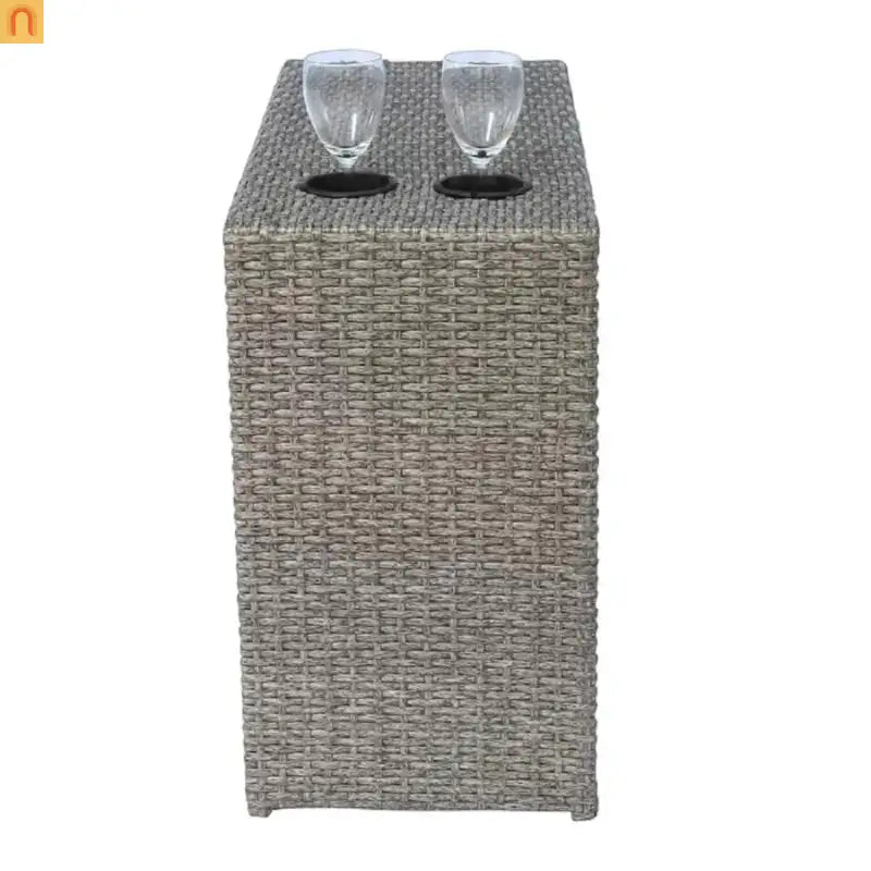 Outdoor Conversation Set Wicker Gray 3-Piece 2-Person No Assembly