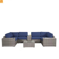 Outdoor Conversation Set Gray Wicker 10 Piece 4 Person No Assembly