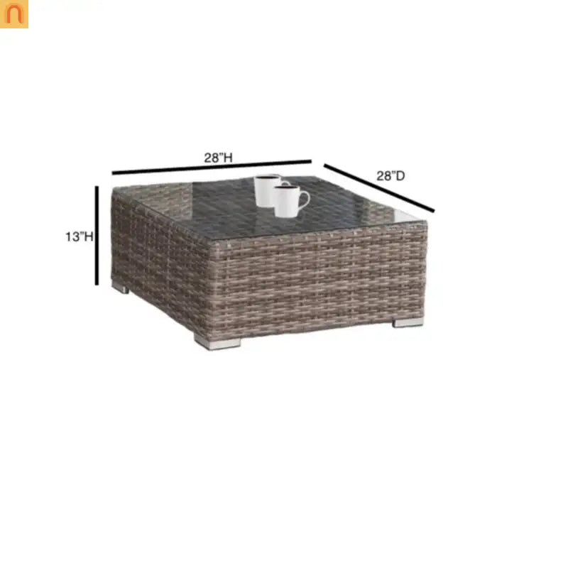 Outdoor Conversation Set Gray Wicker 10 Piece 4 Person No Assembly