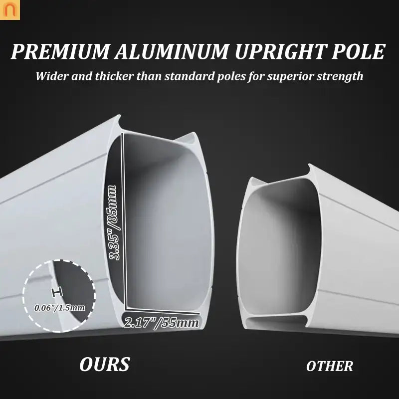 Patio Umbrella Cantilever Gray 9.7ft Round UPF50 Tilt Aluminum