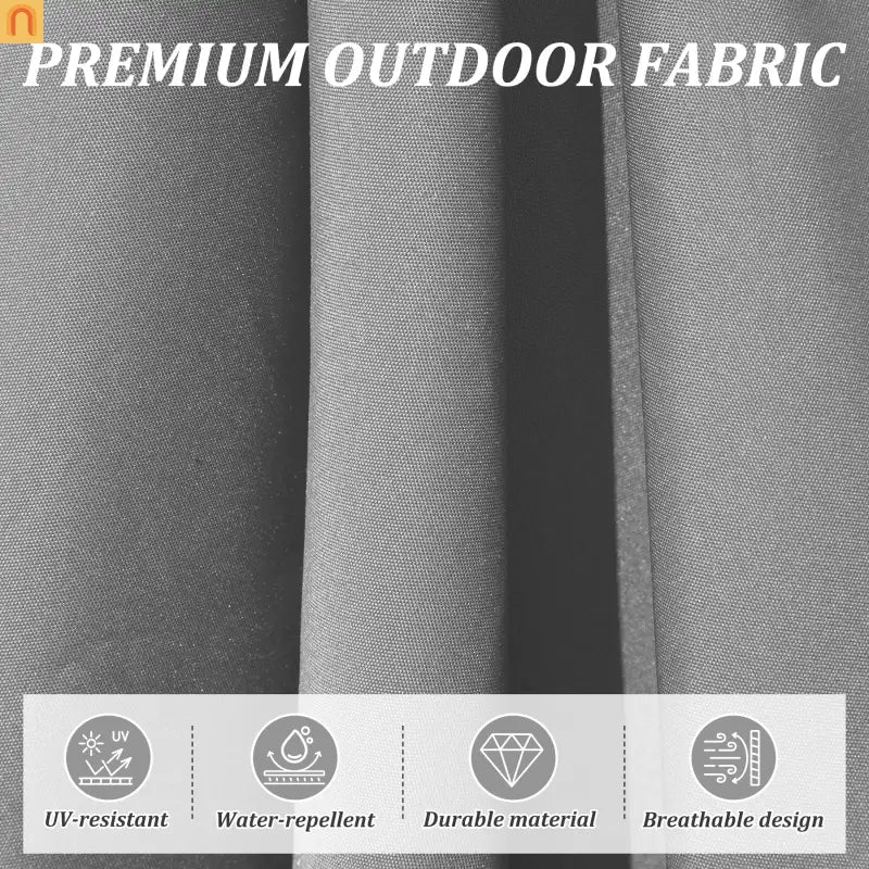 Patio Umbrella Cantilever Gray 9.7ft Round UPF50 Tilt Aluminum