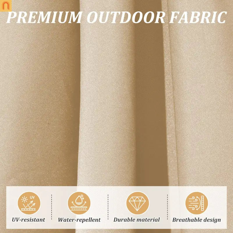 Patio Umbrella Cantilever Beige 9.7ft Round UPF50 Tilt Aluminum
