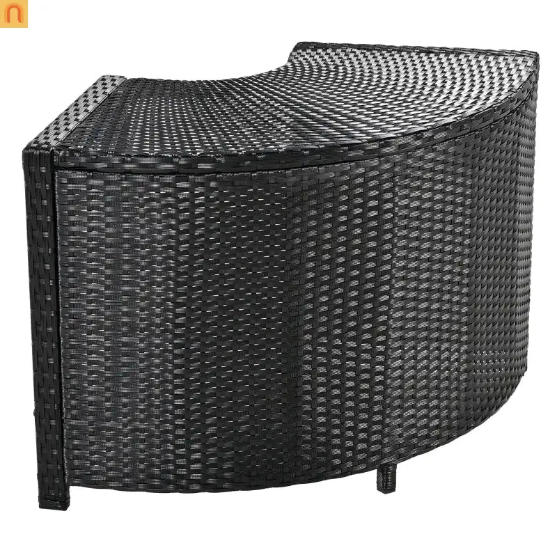 Outdoor Sectional Set Rattan Gray Storage Hot Tub Surround
