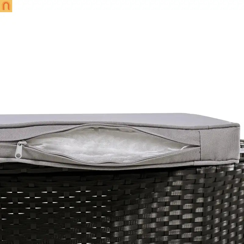 Outdoor Sectional Set Rattan Gray Storage Hot Tub Surround