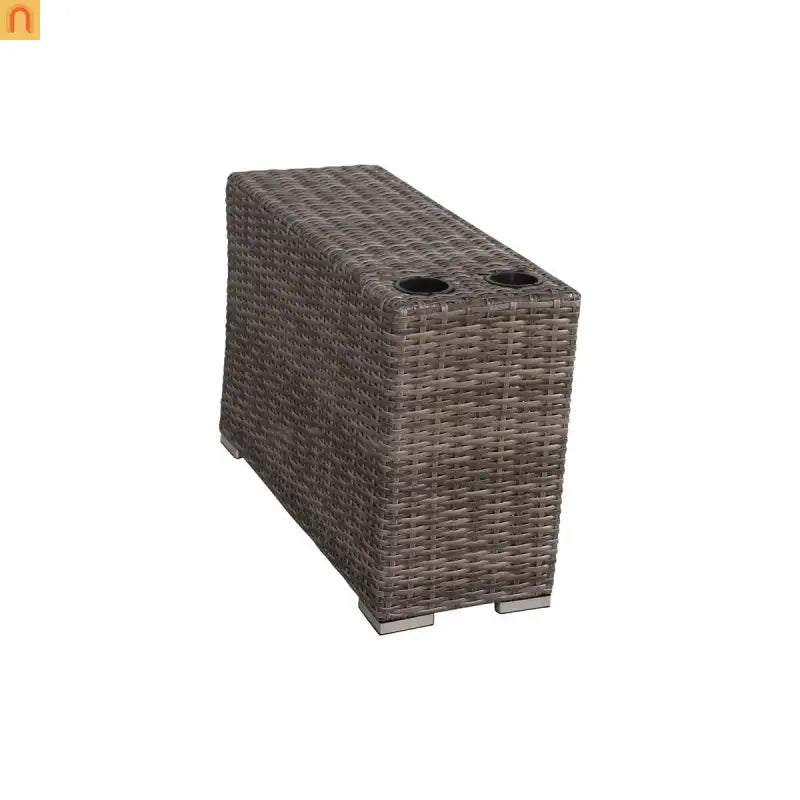 Outdoor Sectional Set Wicker Gray 12-Piece Sunbrella Seats 6