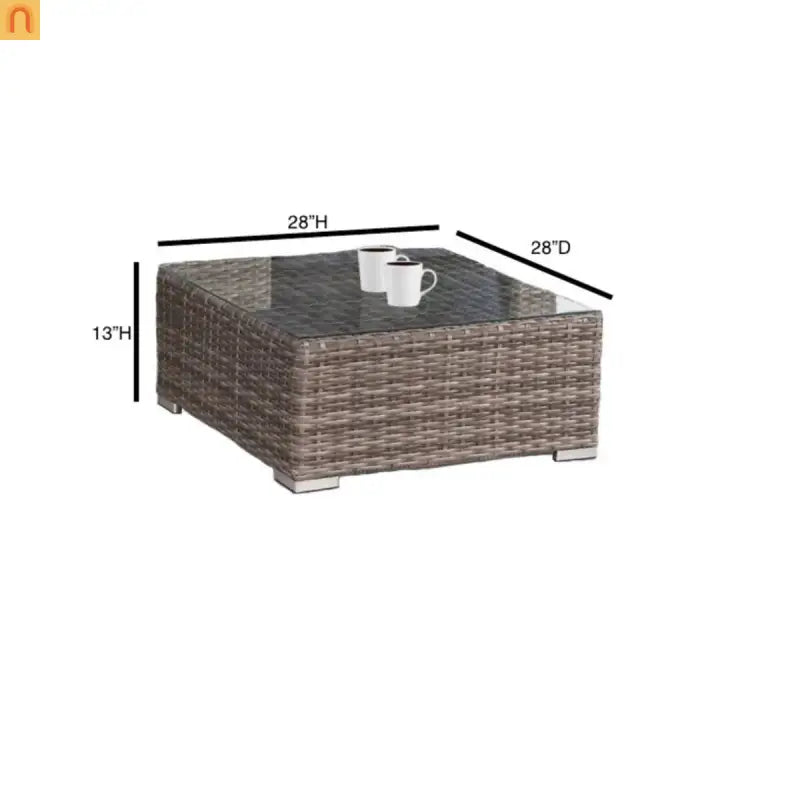 Outdoor Sectional Set Wicker Gray 12-Piece Sunbrella Seats 6