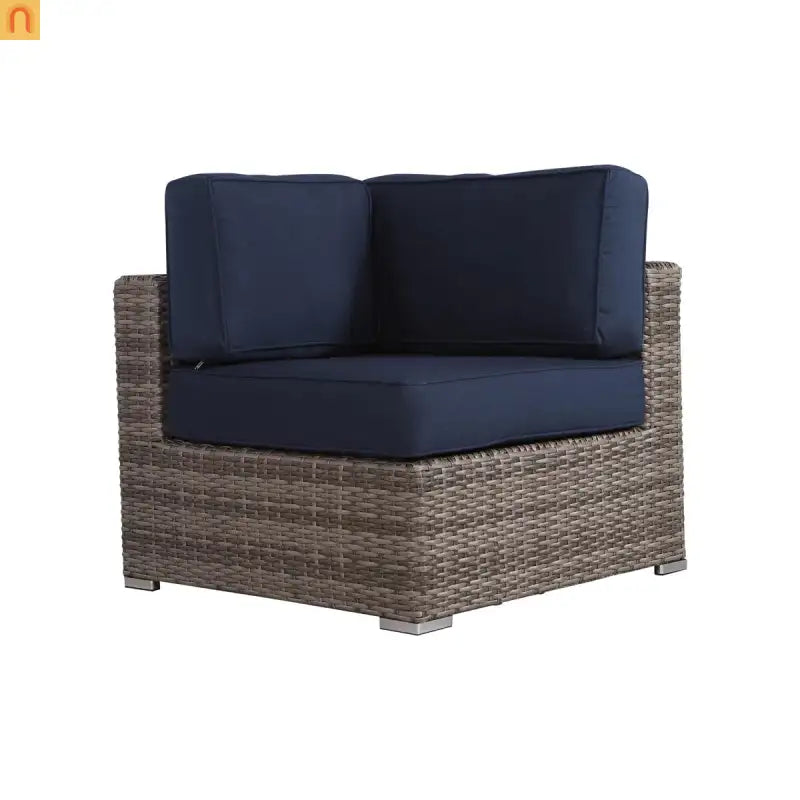 Outdoor Sectional Set Wicker Gray 12-Piece Sunbrella Seats 6