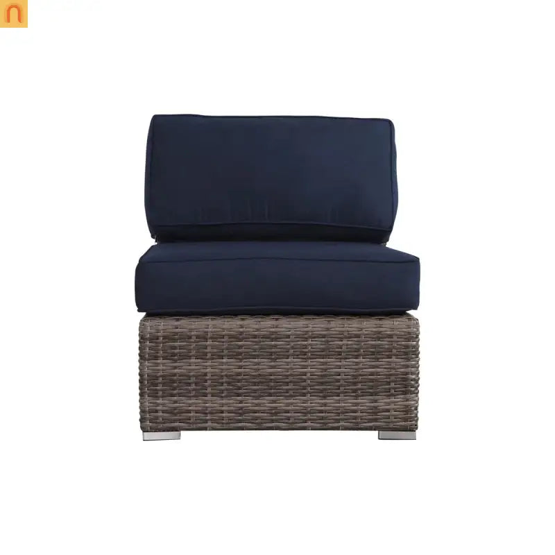 Outdoor Sectional Set Wicker Gray 12-Piece Sunbrella Seats 6