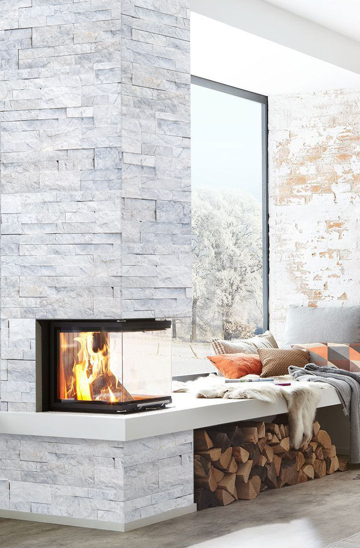 White Dolomite Natural Marble Ledger Wall Tile 6x24 Split-face