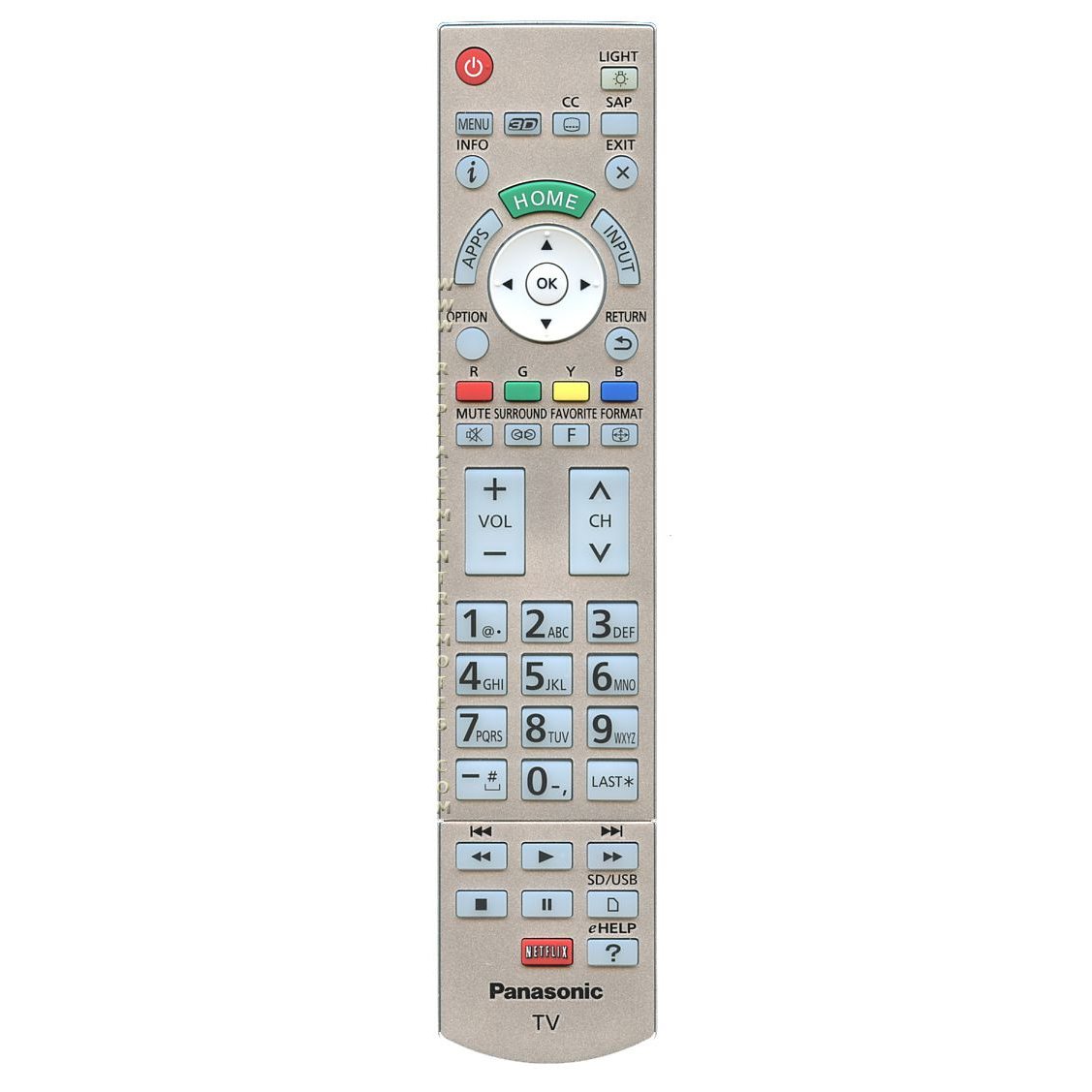 Panasonic N2QAYB000865 TV Remote Control