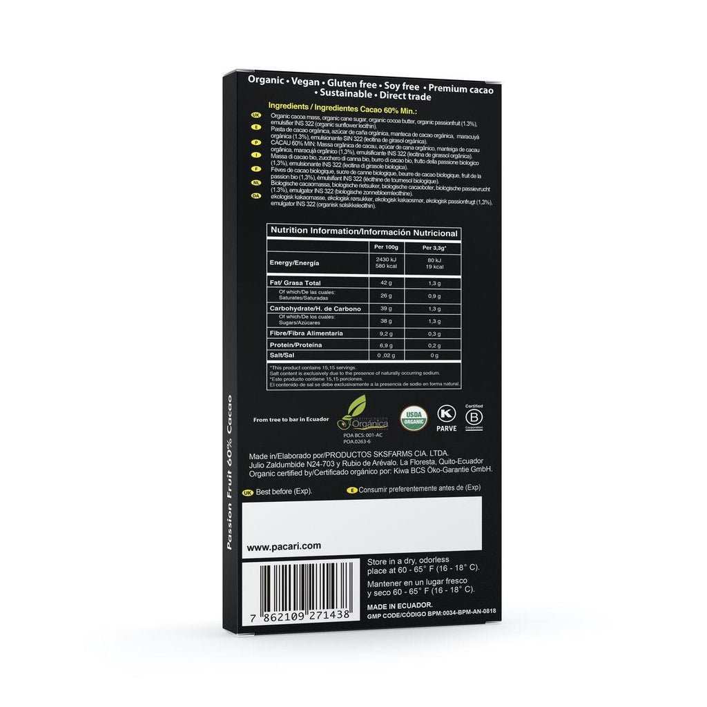 Passion Fruit Organic Chocolate Bar