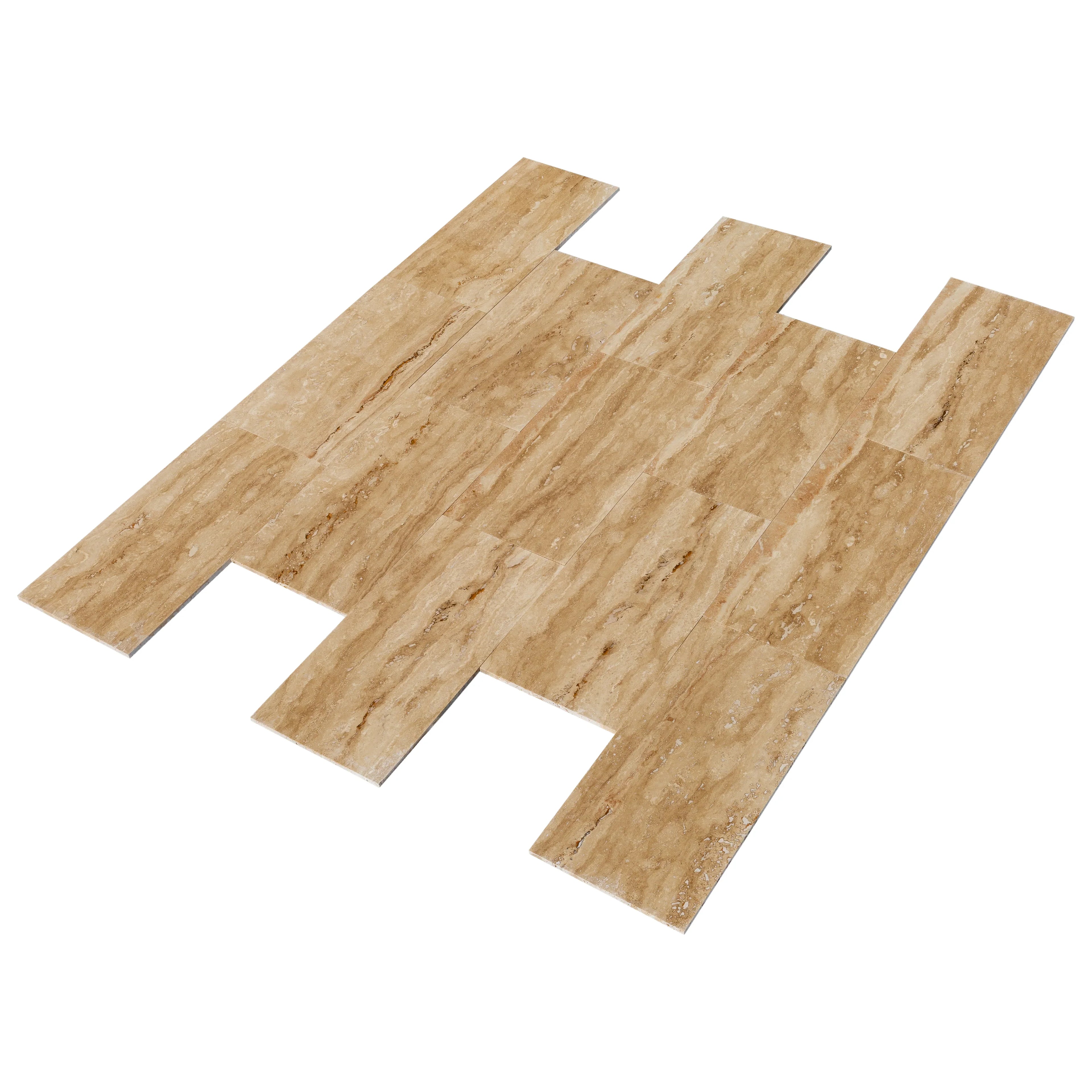 Patara Vein-Cut Travertine Floor and Wall Tile Brushed Finish