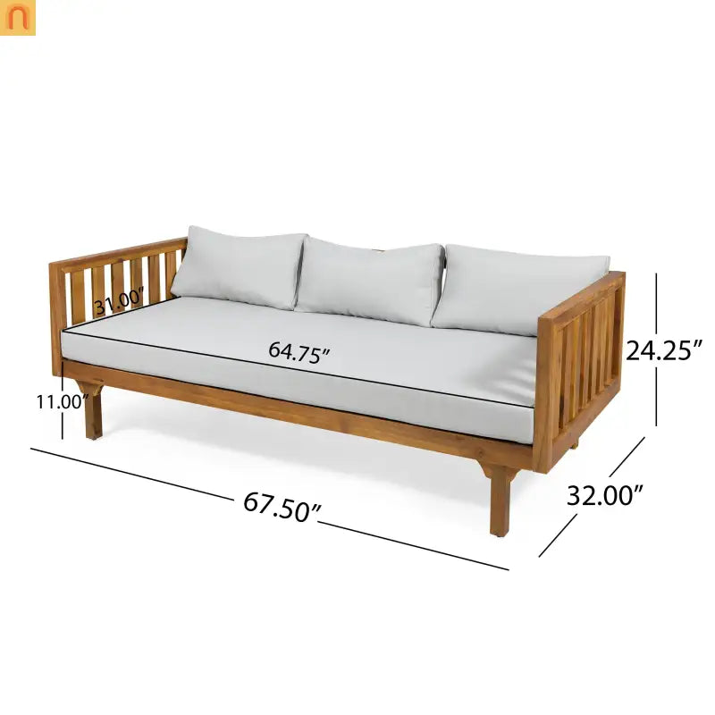 Outdoor Patio Set Acacia Wood Teak 3-Seater with Coffee Table Set
