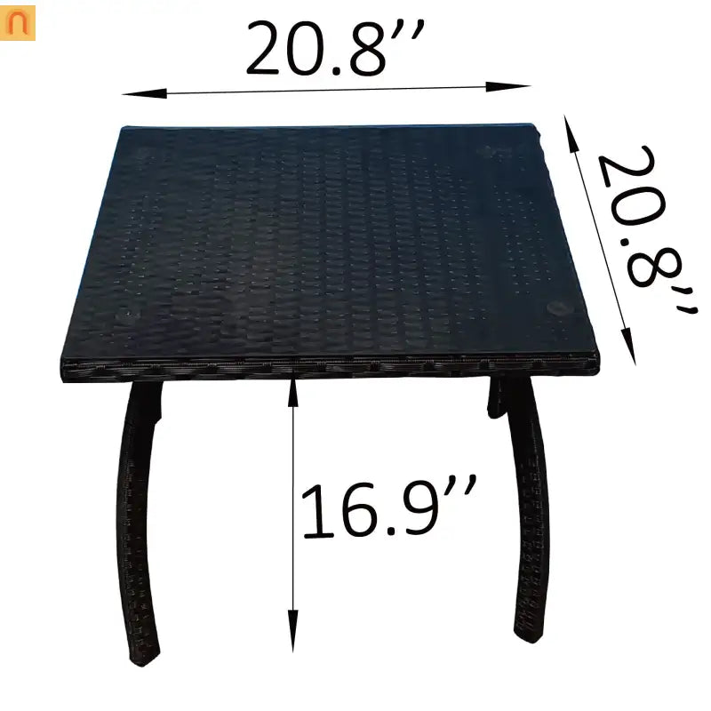 Outdoor Patio Set Rattan Gray 5-Piece Chair Ottoman Table