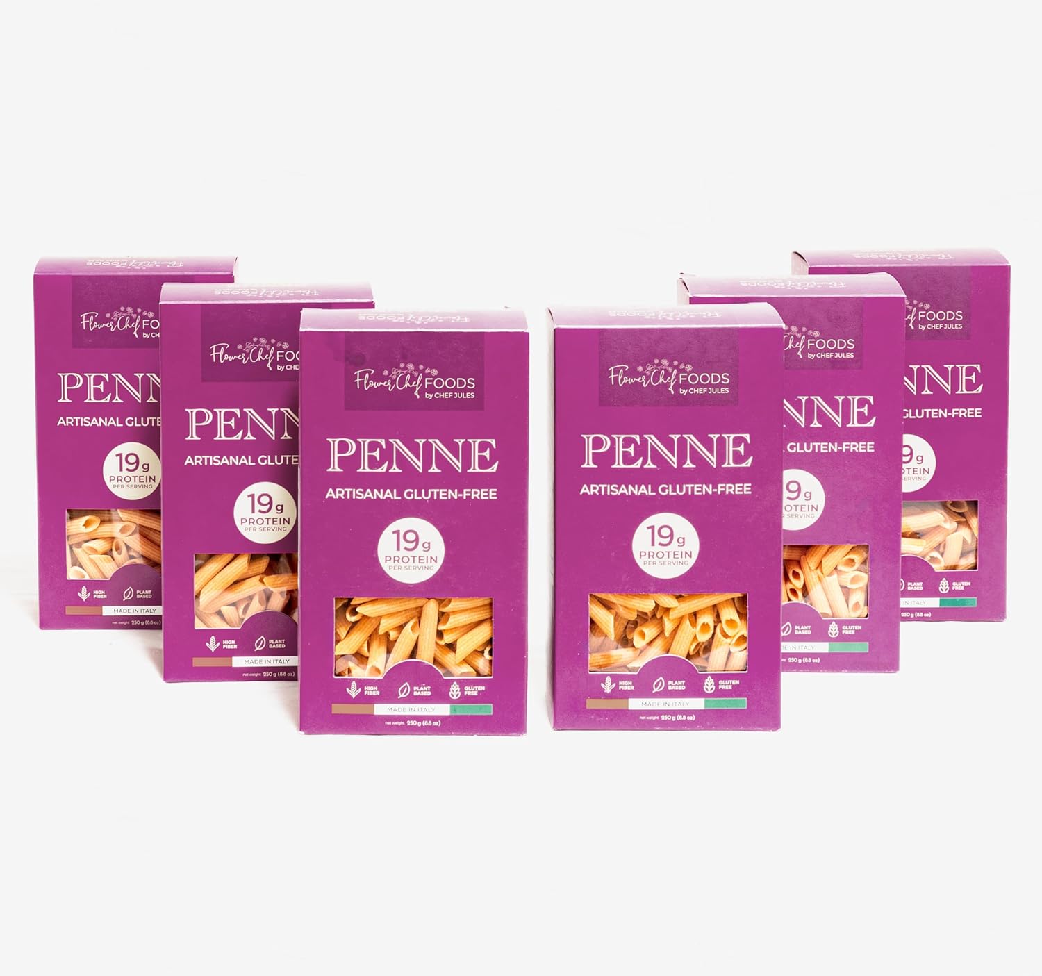 Flower Chef Foods Artisanal Gluten Free Pasta – High Protein Penne Pasta (Pack of 6)