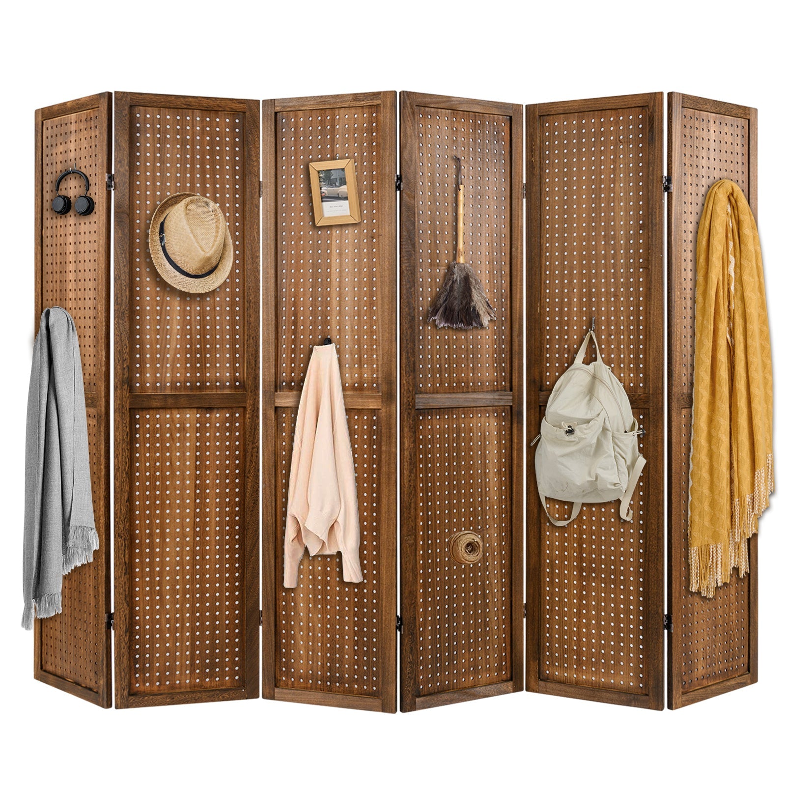 Pegboard Display with 360¬∞ Metal Hinges and Solid Wood Frame