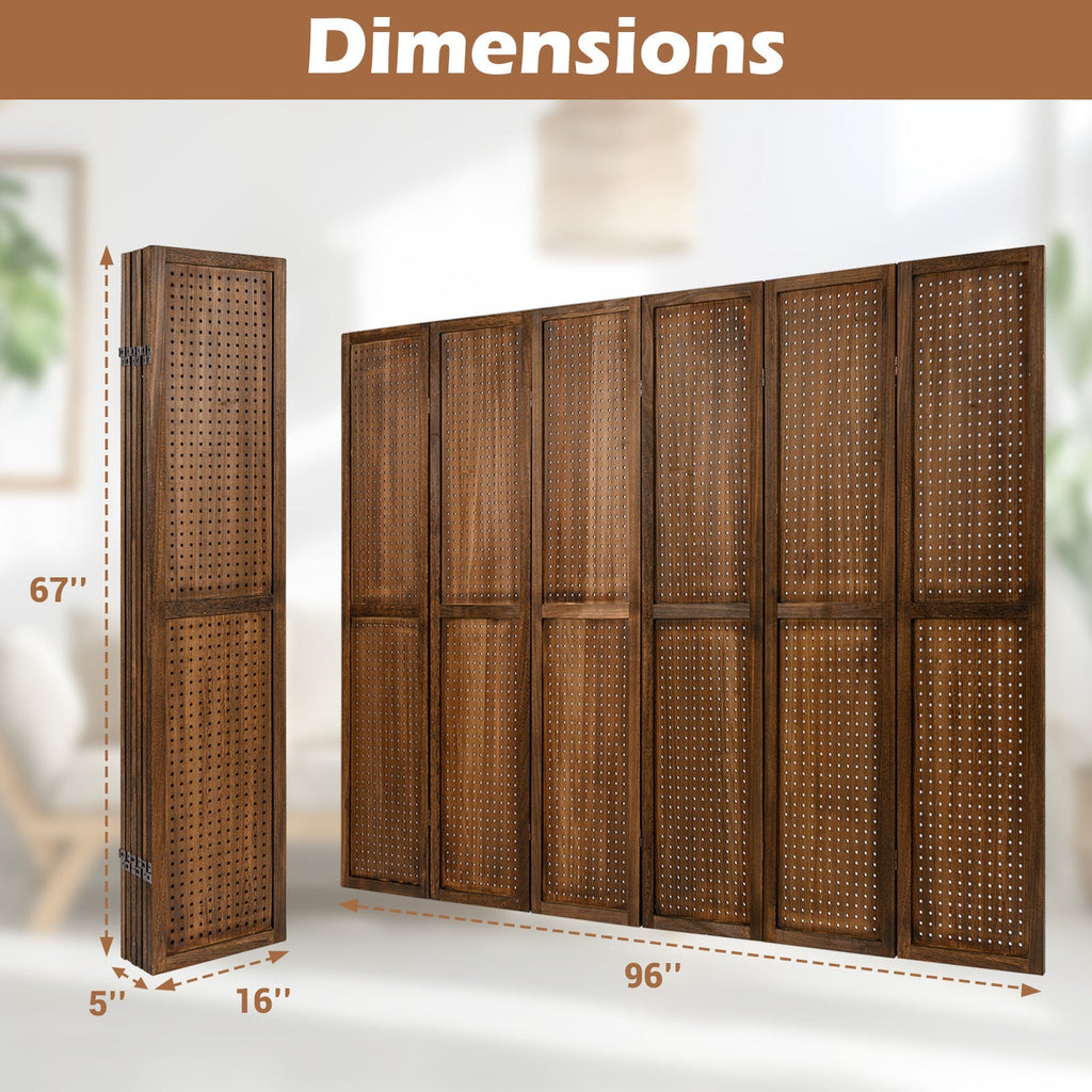 Pegboard Display with 360¬∞ Metal Hinges and Solid Wood Frame