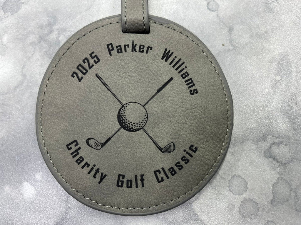 Personalized Golf Gift Set - Leather Tee Holder and Ball Marker