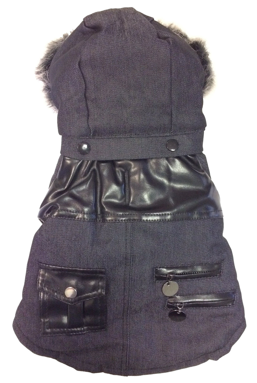 Pet Life ® 'Ruff-Choppered' Denim Fashioned Wool Dog Coat Jacket