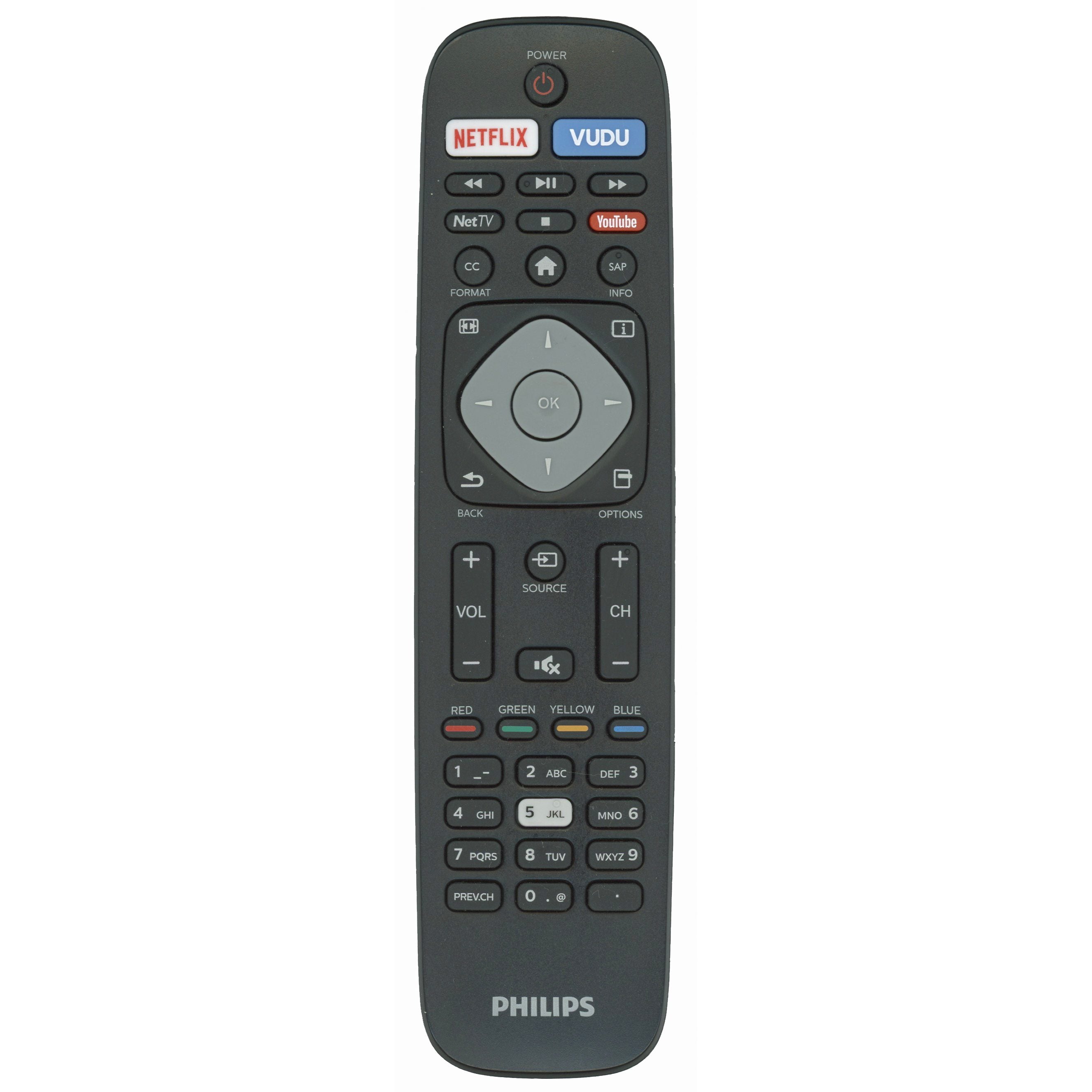 Philips NH500UP Smart TV Remote Control | Netflix | Vudu | Net TV | Youtube | NH500UW - NH500UP